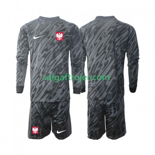 Polen Fodboldtrøjer Målmand Børn Udebanesæt 2024 Langærmet Polen Fodboldtrøjer Målmand Børn Udebanesæt 2024 Langærmet